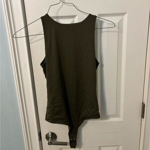 Elegant Dark Green Sleeveless Bodysuit